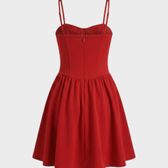 Women's Red Dress | Mini Length Corset Cami Straps
