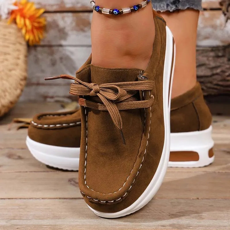 Women's Platform Sneakers | Lace Up Cushioned Suede