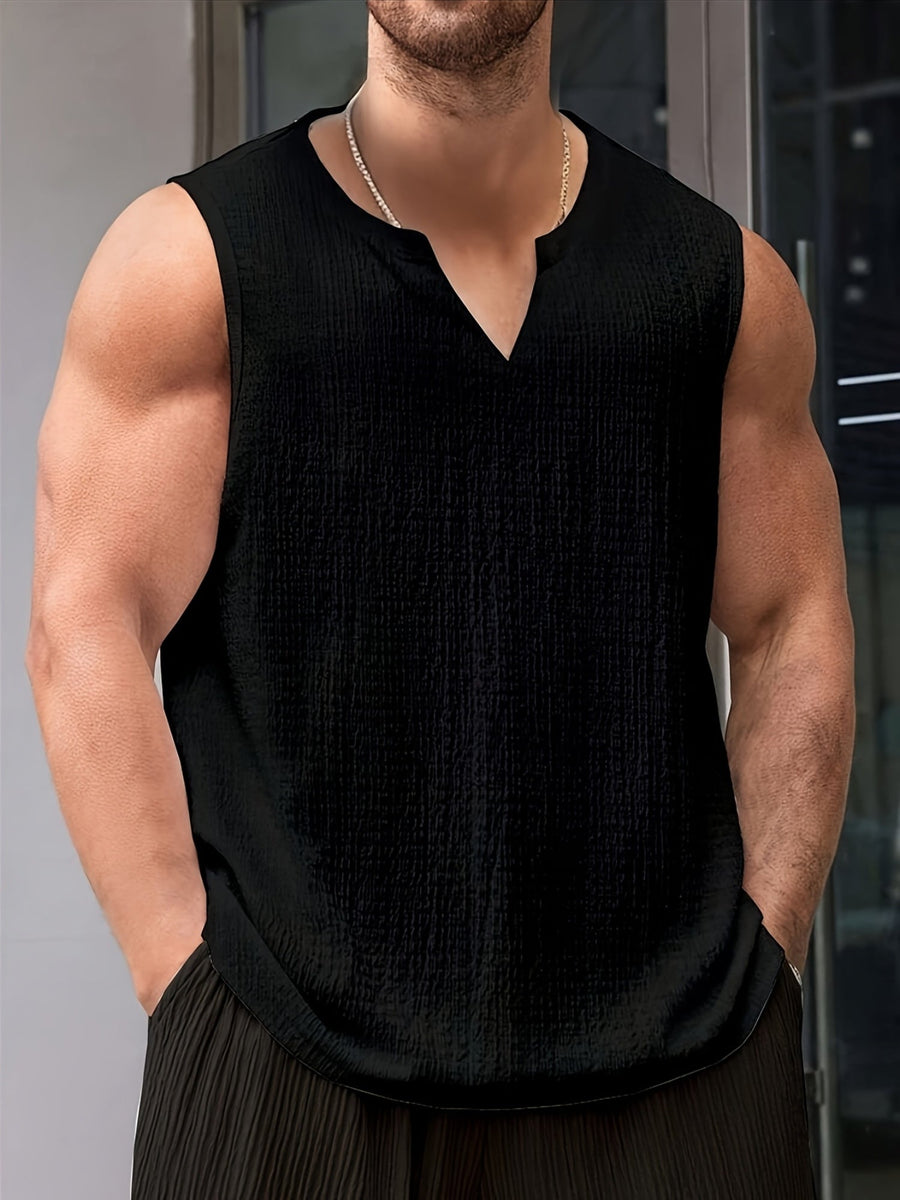 Men's Tank Top | V-Neck Sleeveless Knit Relaxed