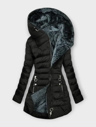 Women's Winter Coat | Oversized Hood Quilted Zip Front