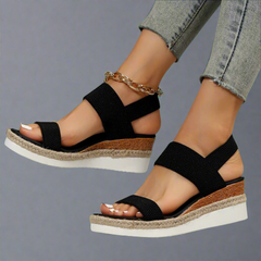Women's Platform Sandals | Open Toe Strappy Wedge Cushioned