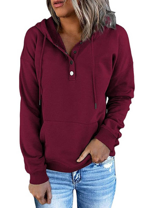 Fashion-forward women's pullover sweatshirt, combining designer elegance with long sleeve comfort.