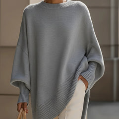 Women's Wool Sweater | Oversized Knit Crew Neck Drop Shoulder