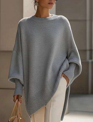 Women's Wool Sweater | Oversized Knit Crew Neck Drop Shoulder