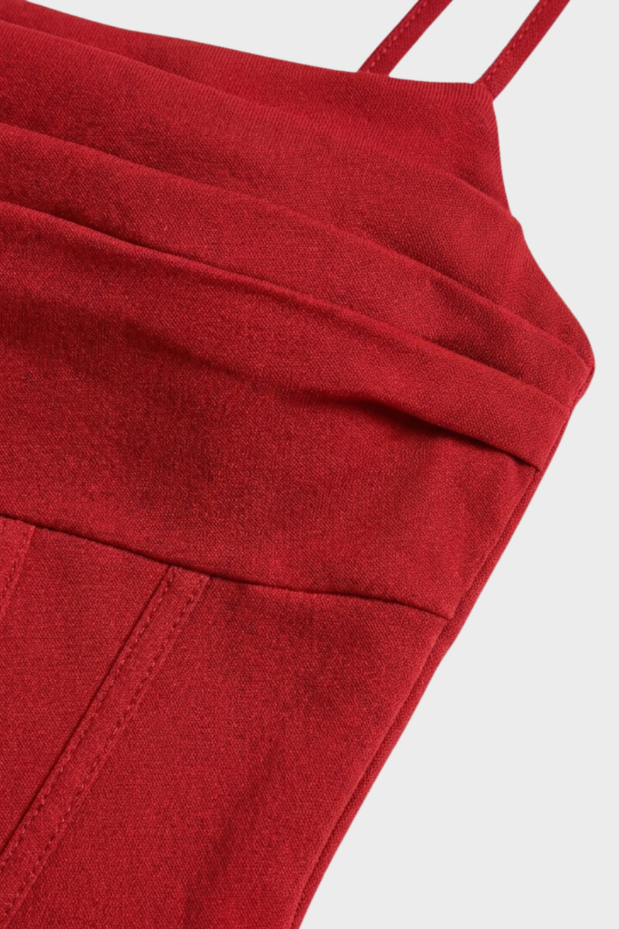 Women's Red Dress | Mini Length Corset Bodice Cami Strap