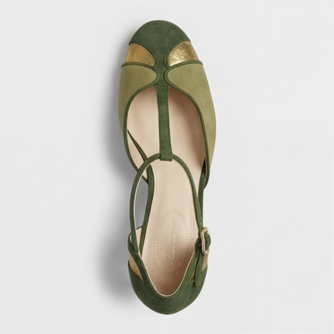 Women's Kitten Heels | T-Strap Rounded Toe Suede