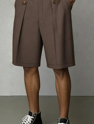 Men's White Linen Shorts | Pleated Tailored High-Rise
