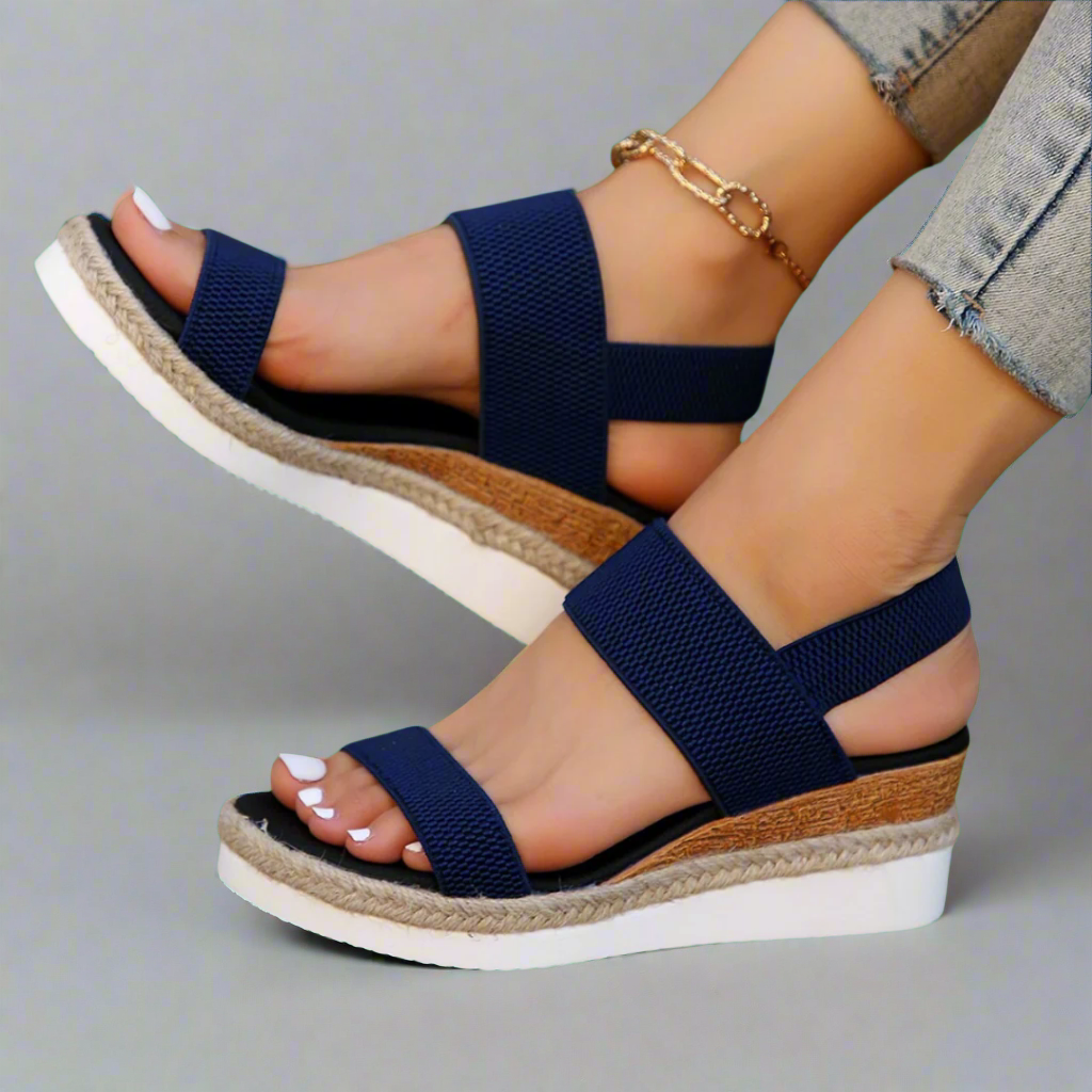 Women's Platform Sandals | Open Toe Strappy Wedge Cushioned