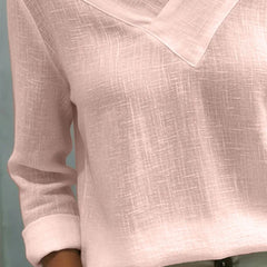 Women's Long Sleeve Top | Off Shoulder V Neck Relaxed Fit