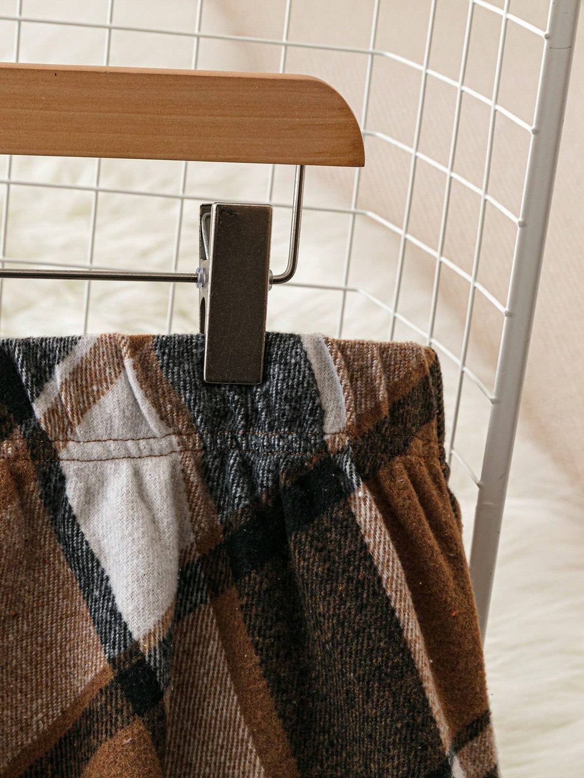Women's Long Skirt | Maxi Plaid Wool A-Line Flared