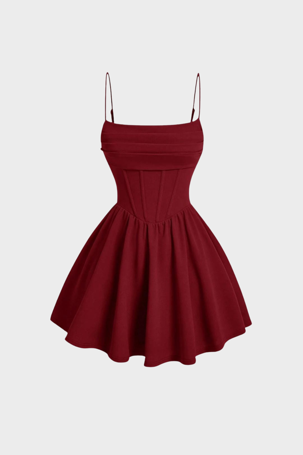 Women's Red Dress | Mini Length Corset Cami Straps