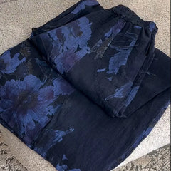 Women's Linen Pants | Floral Print Casual Elastic Waist