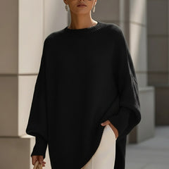 Women's Wool Sweater | Oversized Knit Crew Neck Drop Shoulder