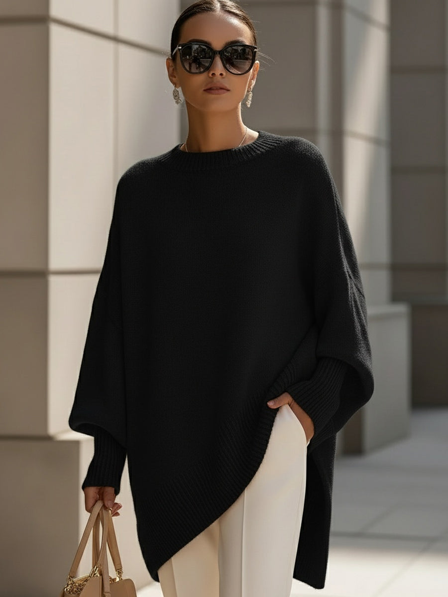 Women's Wool Sweater | Oversized Knit Crew Neck Drop Shoulder