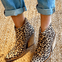 Women's Cowboy Boots | Pointed Toe Leopard Print Block Heel