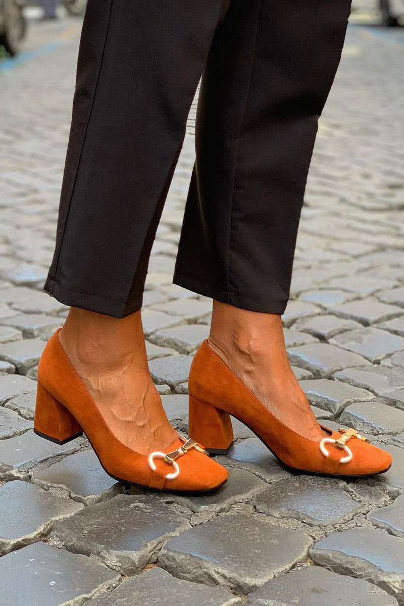 Women's Chunky Sandals | Square Toe Block Heel Metal Strap