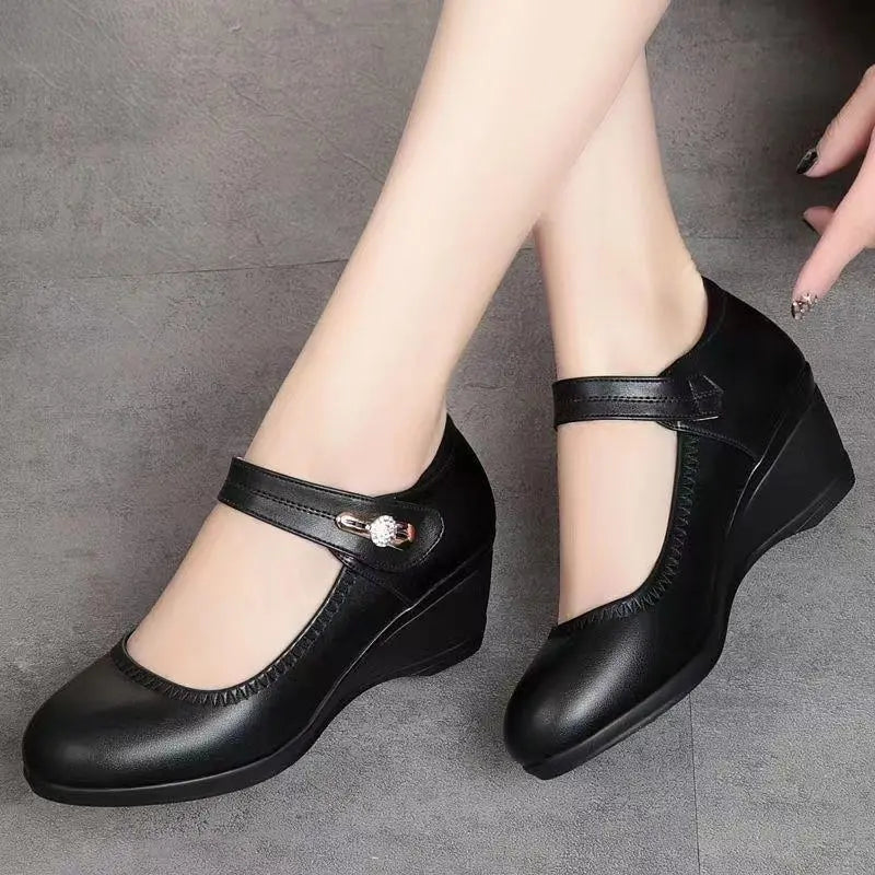 Women's Mary Jane | Wedge Heel Mary Jane Shoes Platform Closed Toe