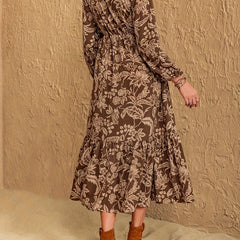 Women's Lace Dress | V-Neck Floral Long Sleeve