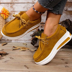 Women's Platform Sneakers | Lace Up Cushioned Suede
