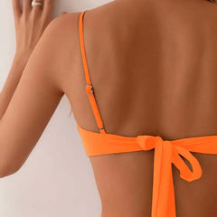 Women's High Waisted Bikini | Sweetheart Neckline Tie Back Pleated
