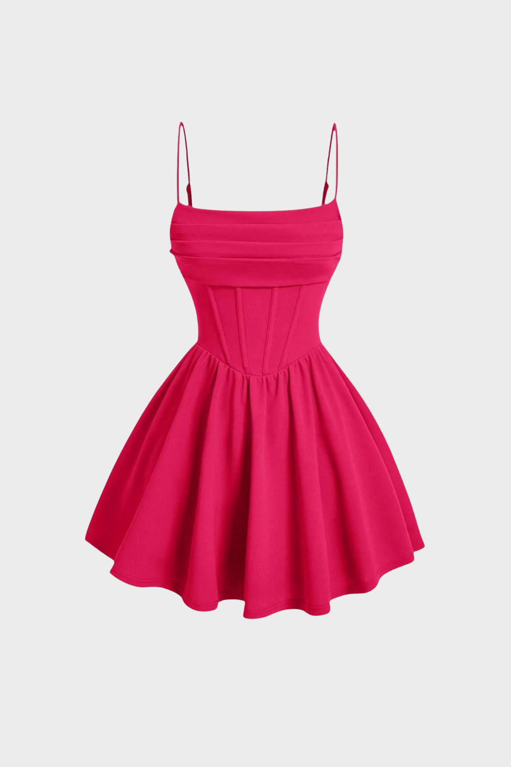 Women's Red Dress | Mini Length Corset Cami Straps