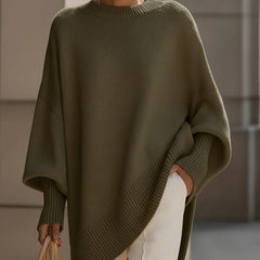 Women's Wool Sweater | Oversized Knit Crew Neck Drop Shoulder