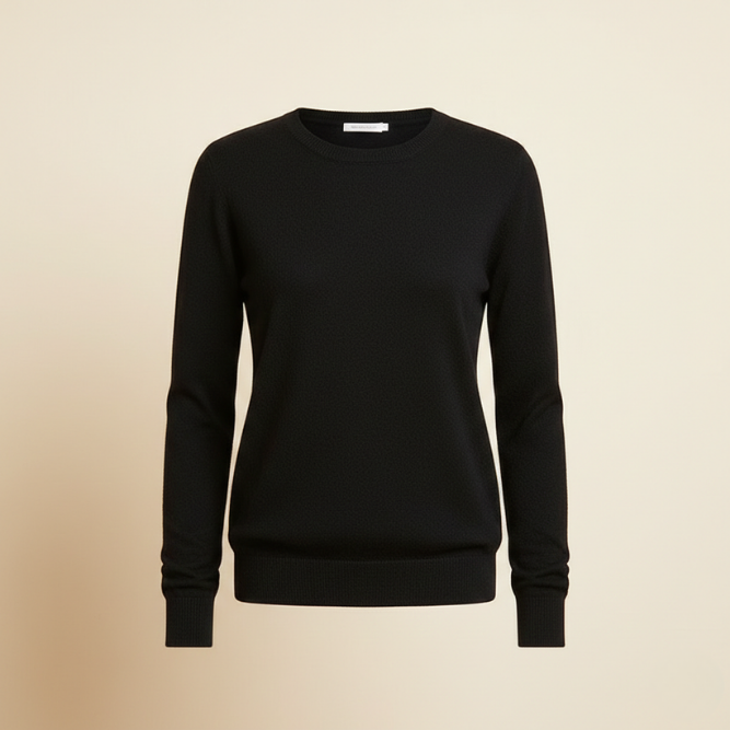 Women's Cashmere Sweater | Round Neck Long Sleeve Knit