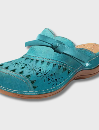 Women's Mules | Hollow-Out Design Flat Bow Closure