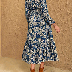 Women's Lace Dress | V-Neck Floral Long Sleeve