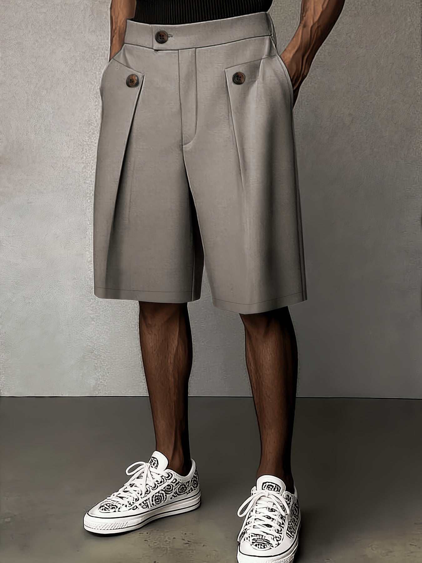 Men's White Linen Shorts | Pleated Tailored High-Rise