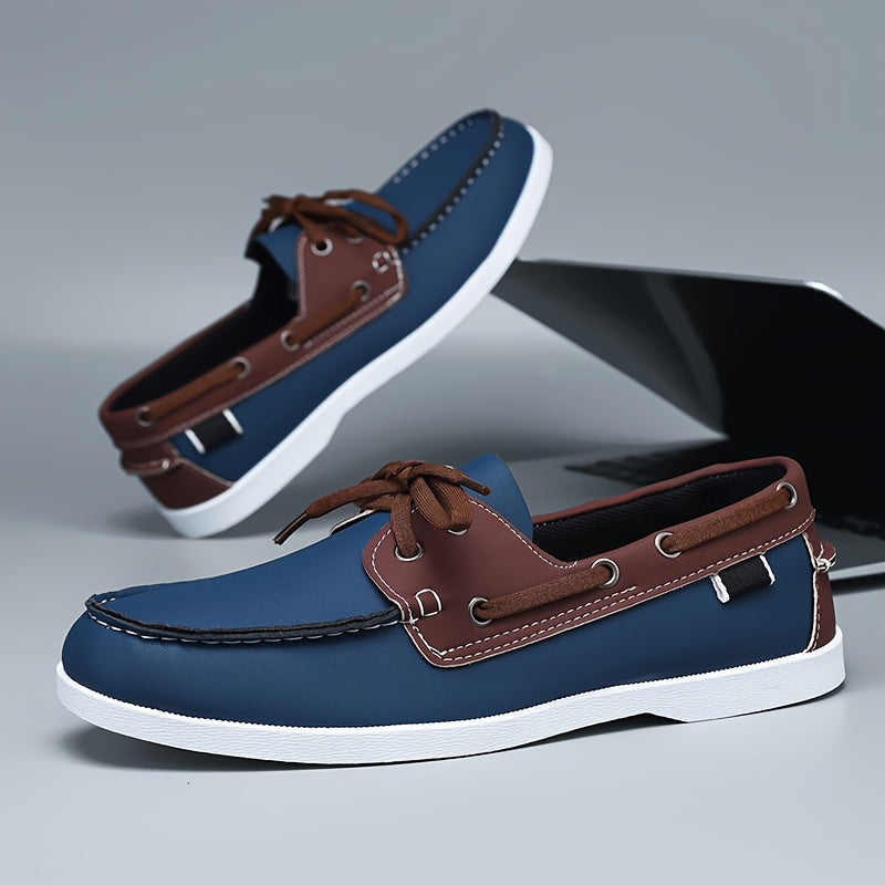Men's Boat Shoe | Leather Lace Closure Rounded Toe