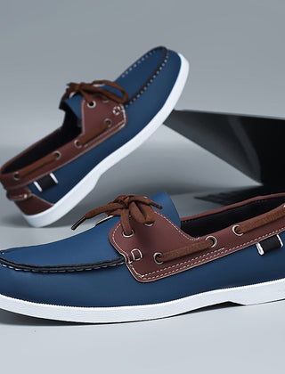 Men's Boat Shoe | Leather Lace Closure Rounded Toe