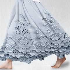 Women's Skort | Maxi Length Embroidered Scalloped Hem