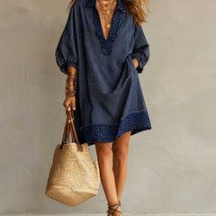 Women's Summer Dress | Midi Shirt Collar Puffed Sleeves Leopard Print