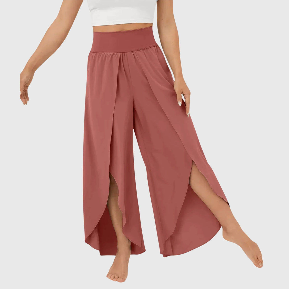 Women's Flare Pants | High Waist Wide Leg Split