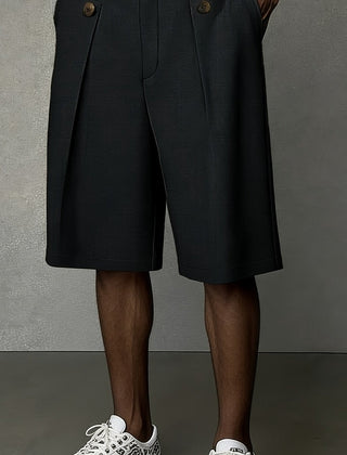 Men's White Linen Shorts | Pleated Tailored High-Rise