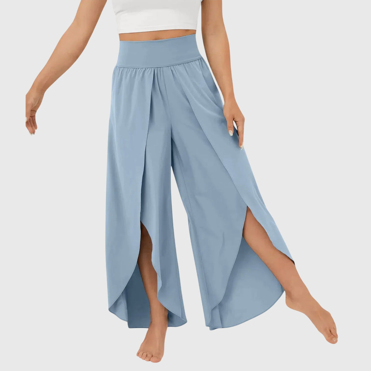 Women's Flare Pants | High Waist Wide Leg Split