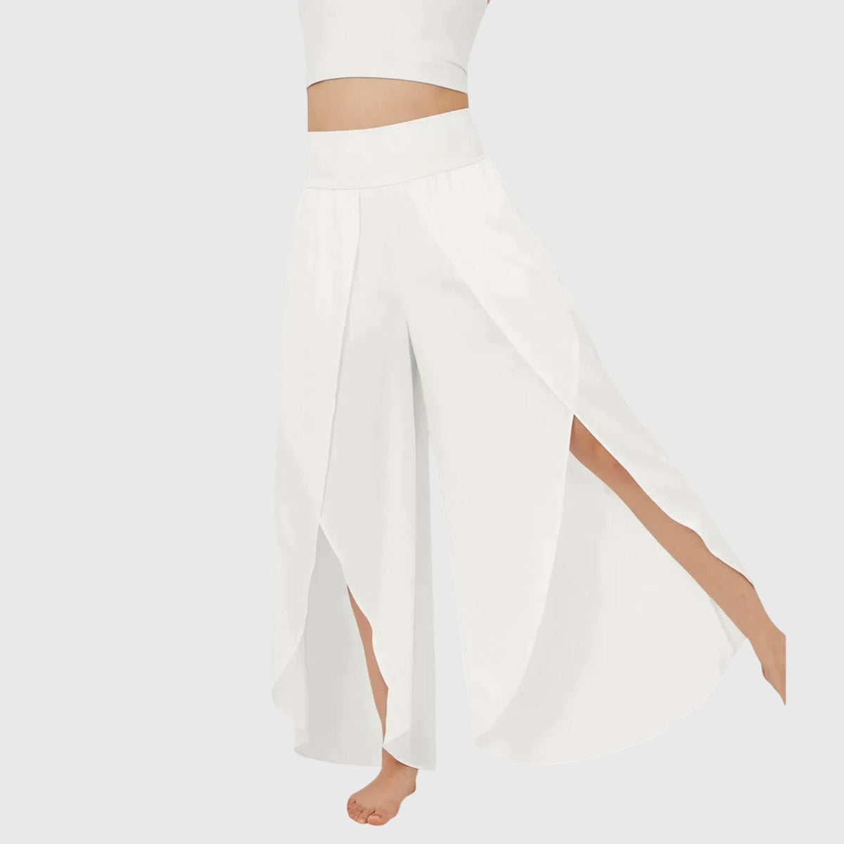 Women's Flare Pants | High Waist Wide Leg Split