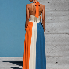 Women's Smocked Dress | Halter Keyhole Strapless Maxi
