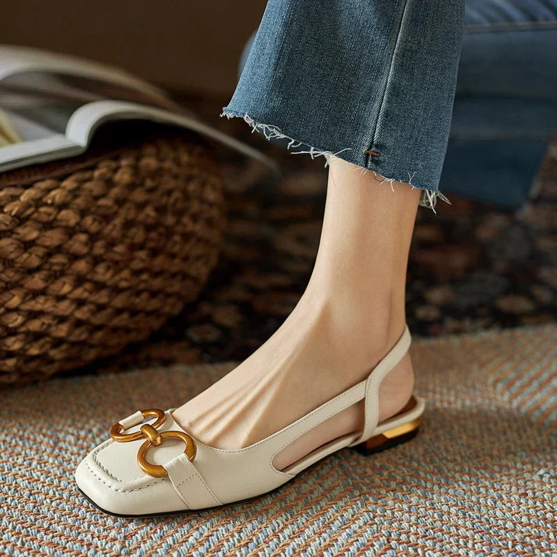 Women's Ballet Flats | Slingback Strap Suede Low Heel