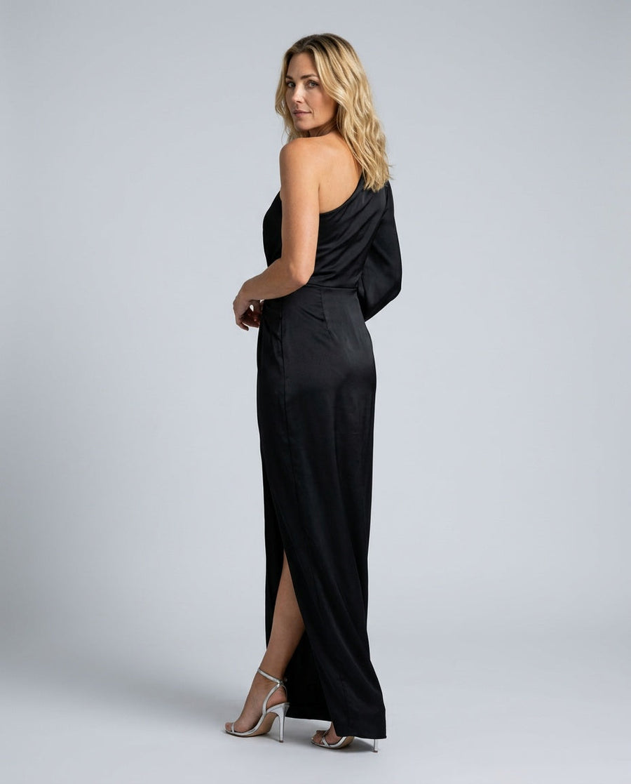 Women's Mother Of The Bride Dress | Maxi One Shoulder Polyester Split