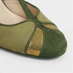 Women's Kitten Heels | T-Strap Rounded Toe Suede