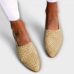 Woven Slingback Flats For Women | Pointed Toe Slip-On Slingback