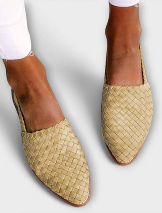 Woven Slingback Flats For Women | Pointed Toe Slip-On Slingback