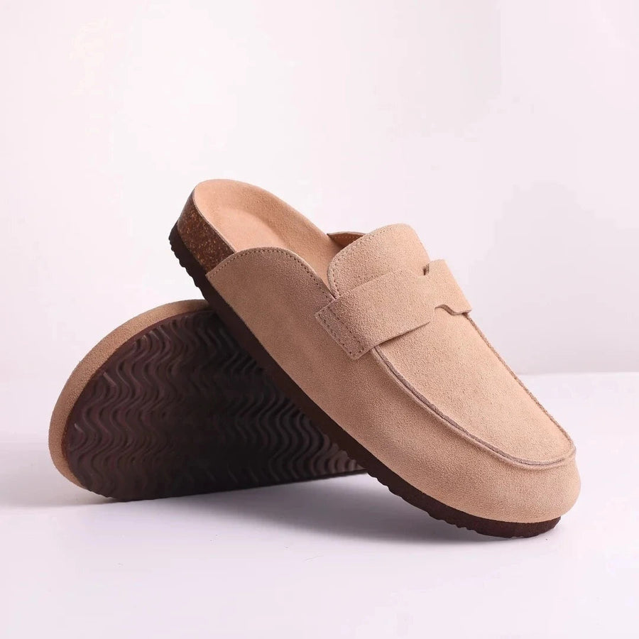 Women's Mules | Suede Adjustable Buckle Cork Sole