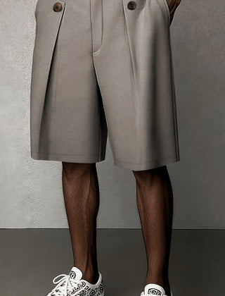 Men's White Linen Shorts | Pleated Tailored High-Rise