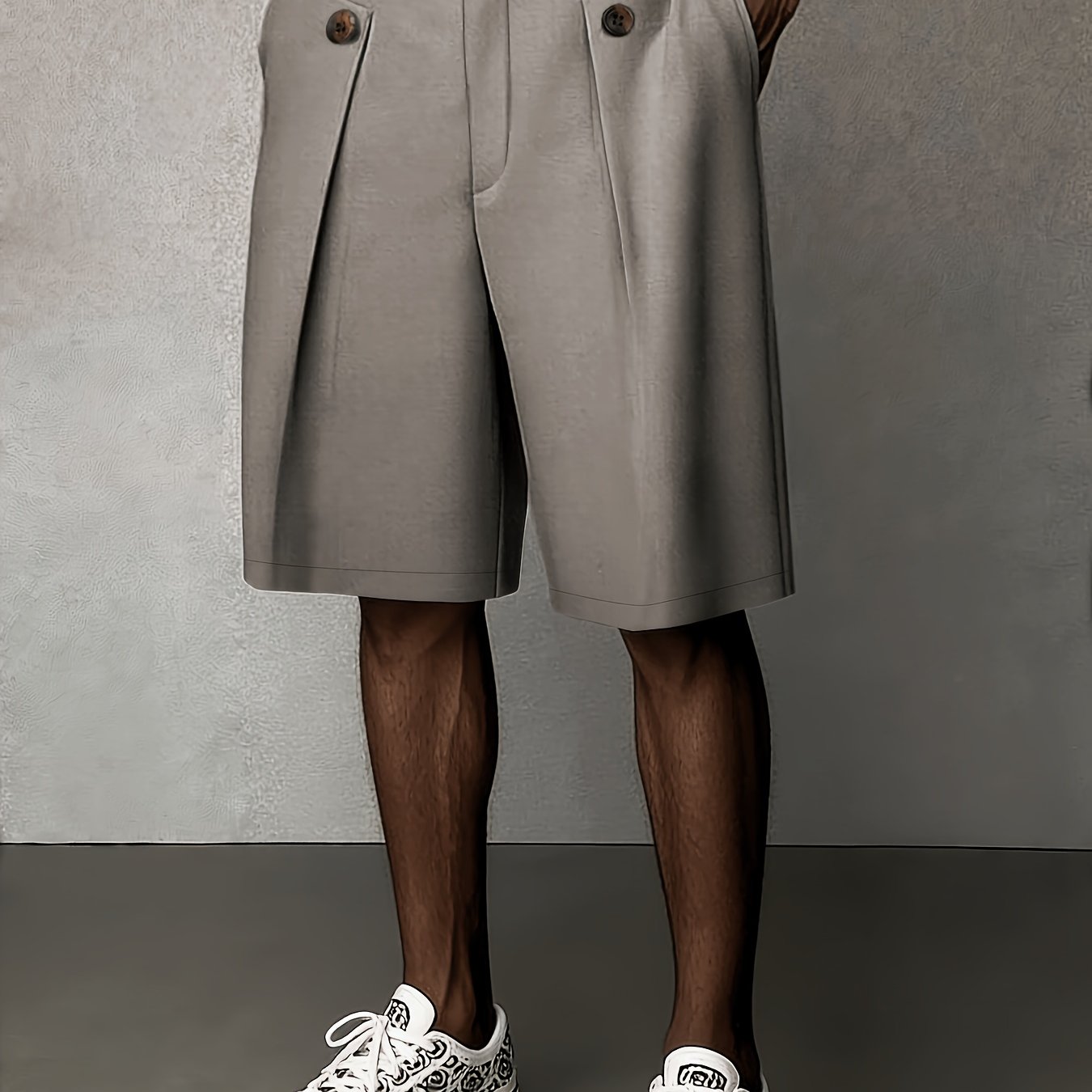 Men's White Linen Shorts | Pleated Tailored High-Rise