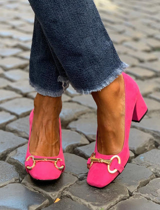 Women's Chunky Sandals | Square Toe Block Heel Metal Strap