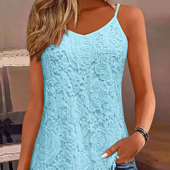 kanten tanktop met V-neck