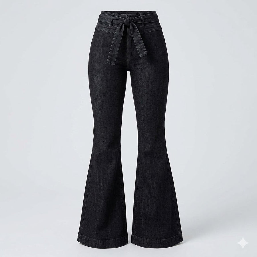 Women's Black Jeans | High-Waisted Flare Denim Zip Fly